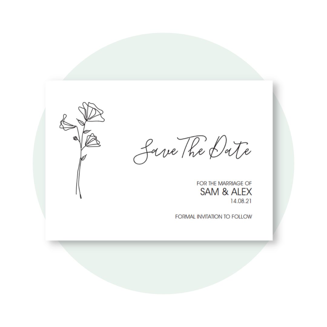 Naomi Save the Date in White